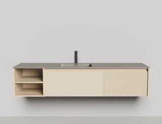 Подвесная тумба Salini Domino 27D118INA 180см эмаль с открытой полкой под встраиваемую раковину